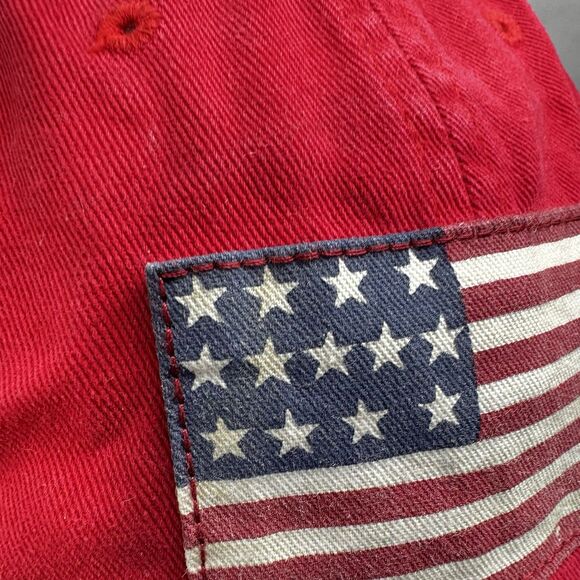 VTG Polo Ralph Lauren Hat USA Flag Cap Red Cotton Strap Back Embroidery Logo - Picture 4 of 13